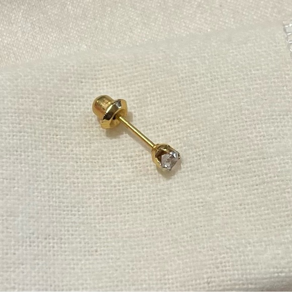 14k gold stud 3mm locking back nose earring pierced ear!! - Picture 5 of 5